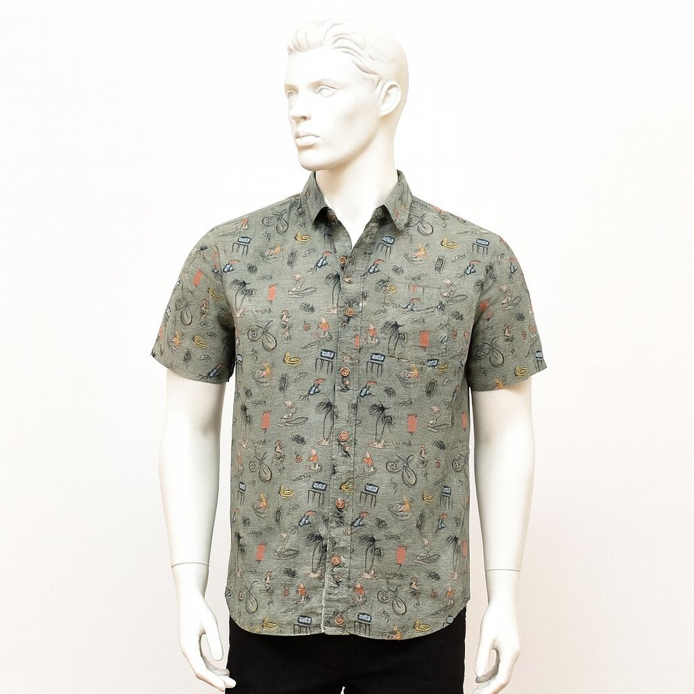 Picture Organic Clothing 100% Cotton Novelty Print Button‑Up Shirt Dopamine